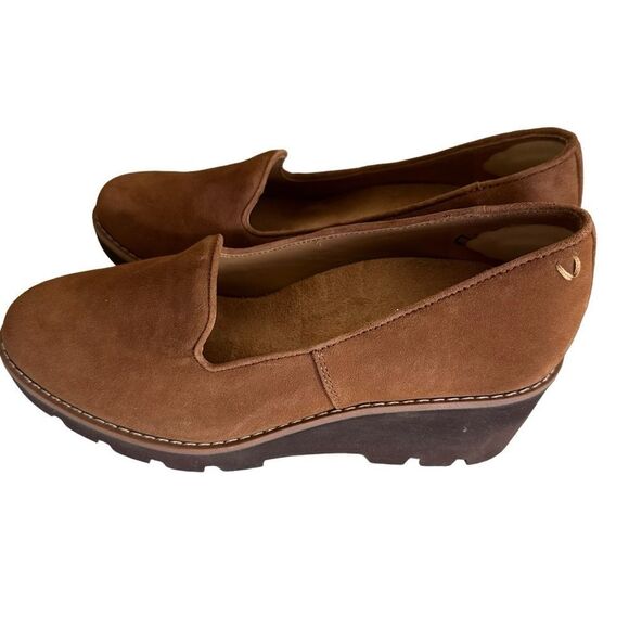 Vionic Willa Wedge Brown Suede Shoes Size 6 - Picture 5 of 13